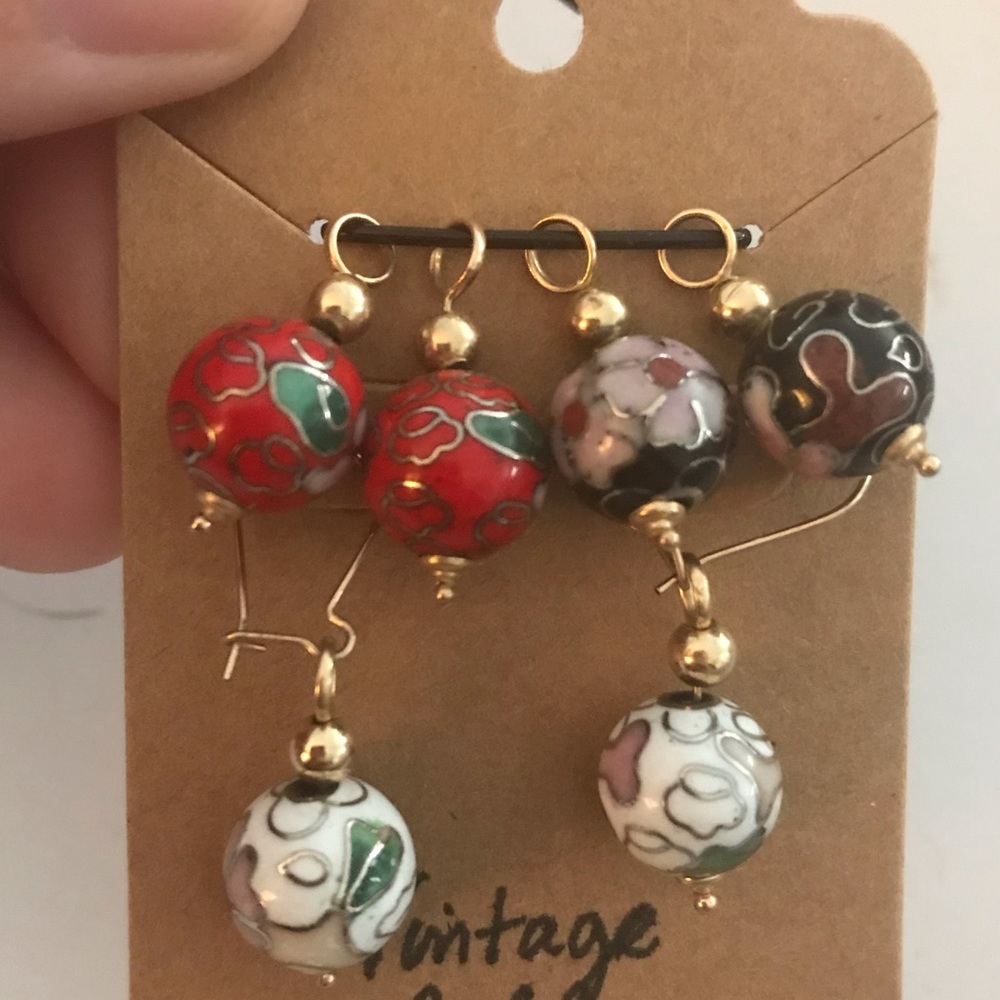 VINTAGE Gold Interchangeable Earring Set